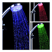 Pommeaux de Douche LED 7 Couleurs (3 x 6 Pouces - Plastique, Finition Chromée) 