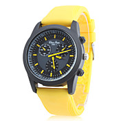 Montre à Quartz Analogique, En Silicone, Unisexe - Jaune