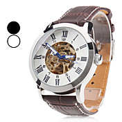 Men's Auto-Mechanical Skeleton PU Band Analog Wrist Watch (Assorted Colors)