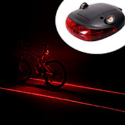 Waterproof 2 Straight Lines Red Laser + 3-Mode 3-LED Bike Tail Warning Safety Light (2xAAA)