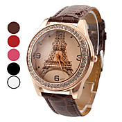 Women's Watch Luxury Diamond Eiffel Tower PU Band