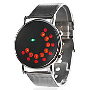 Unisex Dress Style Steel Digital LED Wrist Watch (Silver)