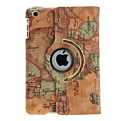 Exquisite Map Design Rotatable PU Leather Case w/ Stand for iPad mini 3, iPad mini 2, iPad mini