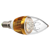 Dimmable E14 3W 270LM 3000-3500K Warm White Light Golden Shell LED Candle Bulb (220V)