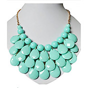 3 Row Teardrop Rein Chunky Bubble Bib tatement Necklace  