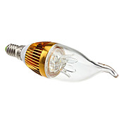 [XmasSale]E14 3W 3000-3500K 270Lm lumière blanche chaude Ampoule Bougie Coquillage d'or LED (85-265V)