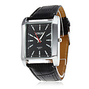 PU quartz analogique montre-bracelet pour hommes (Black)