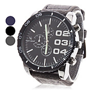 Men's Watch Military Big Round Dial Fabric Band