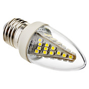 E27 3W 210-230LM 48x5050SMD 6000-6500K White Light LED Candle Bulb(220-250V)