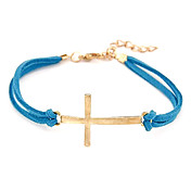 Eruner®Unique Metal Cross Leather Bracelet Anklet(Random Colors)