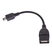 USB A Female to Mini USB Male OTG Cable (0.1M)