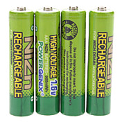 PowerGenix Rechargeable 900mWh 1.6V AAA Ni-Zn Battery - Green (4 PCS)