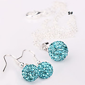 [XmasSale]10mm cristal de balle boucles d'oreilles de femmes bijoux Collier no.3