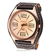 Montre à Quartz, Bracelet en Cuir PU, Unisexe, Grand Cadran - Marron