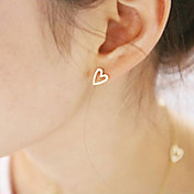 Women's Hollow Heart Silver Stud Earrings