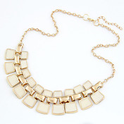 Women's Hollow Out Enamel Short Alloy Bib Necklaces