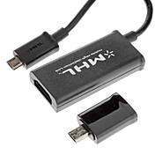 universelle micro usb 5 broches / 11 broches mâle vers HDMI MHL / adaptateur femelle noire (13cm)