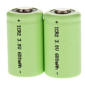 2 x CR2 Universal 3V 600mAh Lithium Great Power Rechargeable Battery Green