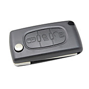 3-Button Flip Remote Key Shell for Citroen Peugeot  (no logo)