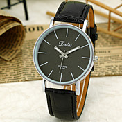 Simple Dial Quartz analogique cuir PU bande de montre-bracelet unisexe