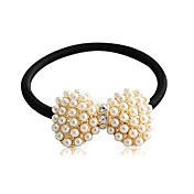 de style lureme®korean liens de cheveux fausse perle cristal papillon noeud