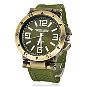 Men's Watch Military Green Bronze Silicone Strap