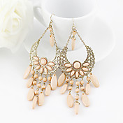 Bohemian Pink Resin Teardrop  Dangle Earrings for Women