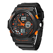 Men's Multi-Function Analog-Digital Round Dial Rubber Band Wrist Watch (Assorted Colors)