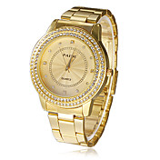 Women's Double Diamante Dial Alloy Band Quartz Analog Wrist Watch (Assorted Colors)