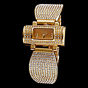 [XmasSale]Plein Diamante Rectangle cadran des femmes Steel Band bracelet à quartz analogique (couleurs assorties)