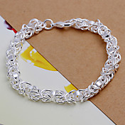 Sweet 20cm Women's Silver Copper Chain & Link Bracelet(Silver)(1 Pc)