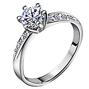 Hot Fashion Silver Wedding Rings with Shiny Zircon Stone