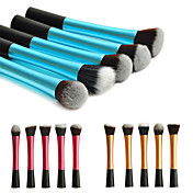 5PCS Colorful Nylon Hair Aluminium Handle Makeup Blusher/Foundation/Powder Brush Set(Assorted Color)