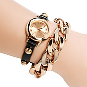 Women's Watch Golden Plated Chain Bracelet