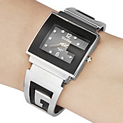 Rectangle simple des femmes Cadran alliage Band bracelet de quartz analogique