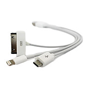 [CyberMondaySale]Cable 3 en 1 - Chargeur Apple 8 broches + Connecteur Dock + Micro USB - iPhone 4/5 Android Phones Samsung P1000