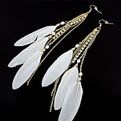 Sweet Style Feather Rhinestone Drop Earrings(Assorted Color)