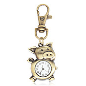 Unisex Cute Pig Style Vintage Alloy Quartz Keychain Watch