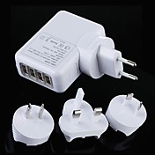 4 Port USB AC Adapter US EU UK AU Plug Wall Charger for iPhone 4/4S iPad 2/3