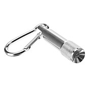 Single-Mode Mini LED Flashlight Keychain (4xButton Batteries, Silver)