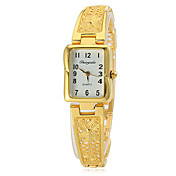 Women's Rectangle Dial Hollow Engraving Alloy Band Quartz Analog Wrist Watch (Assorted Colors)