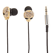 Skull-Shaped Gold Stereo In-Ear Headphone(Small Eyes)