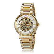 [XmasSale]Unisexe Rétro Auto-mécanique squelettique d'or Steel Band Wrist Watch