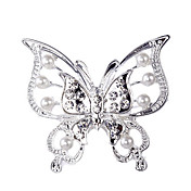 Wedding Style Elegant Silver Plated Rhinestone Brooch(Random Color)