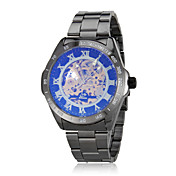 Auto-mécanique chiffres romains or Squelette de bande en acier bracelet pour hommes (couleurs assorties)