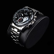 Men's Stylish Racing Dial Steel Band Quartz Wrist Watch