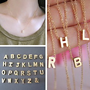  Shixin® European Simple Chain With Alphabet Gold Alloy Pendant Necklace(1 Pc)