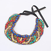 Luxury Exaggerate Boho Style National Hand Made Collar For Women Dress,Colorful Beads Choker Statement Necklaces