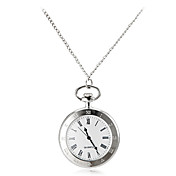 Men's Vintage Roman Number Round Dial Alloy Band Quartz Analog Pocket Watch