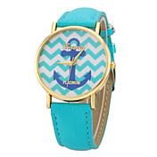 Women's Anchor Pattern Colorful Dial PU Band Quartz Wrist Watch (Assorted Colors)     